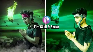 #edit Fire Skull & Snake Photo Editing Tutorial in Picsart step by step in Hindi -Shivam Editography