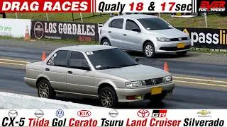 DRAG RACES ⏱️ Qualy: Mazda CX-5 ❎ Tiida ❎ Gol ❎Tsuru ❎Cerato ❎Land Cruiser. 18 & 17s 11° Válida 2025