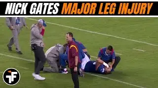 Giants Lineman Nick Gates Suffers Gruesome Broken Leg | Thursday Night Football