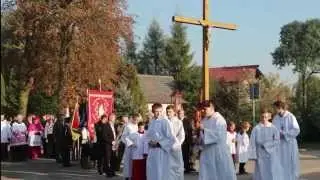 Granowiec 5.10.2014 Poświęcenie Odnowionego Krzyża Brylińskiego przez Bp Janiaka