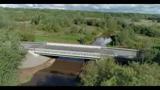 Мост через реку ВОЛОЖБА в Бокситогорском районе Ленинградской области.