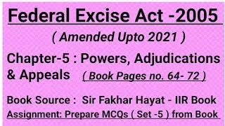 Chapter- 5 Federal Excise Act -2005 ( updated 2021 )
