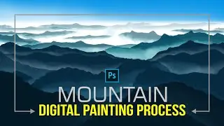 How to Paint Mountain Landscape in Photoshop | Photoshop Mountain Background