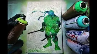 Leonardo TMNT GLOW IN DARK - SPRAY PAINT ART by Skech