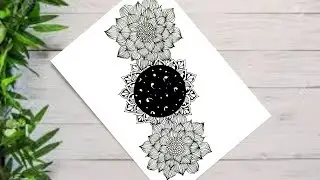 Easy Mandala Art for beginners || Mandala Art with Zentangle Flower