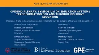 Symposium on education systems transformation for and through inclusive education: Opening Plenary