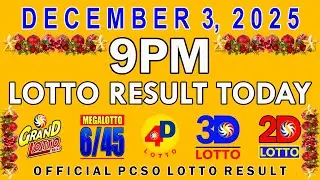 9pm Lotto Result Today PCSO December 3 2025