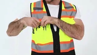 ProtectX Safety Vest Hi-Visibility Vest All Solid Fabric with 6 Pockets