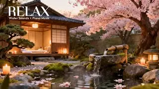 Beautiful Relaxing Piano Music, water flow | Deep Sleep & Stress Relief Music