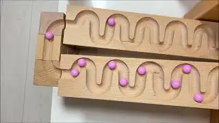 Marble Run Race ASMR ✨ 3D printed track + Snake-shaped wooden track + square track