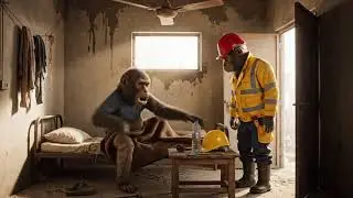 Helmet kyu Nahi pehna hai bandar#foryou #funny #mazdoor #monkey 