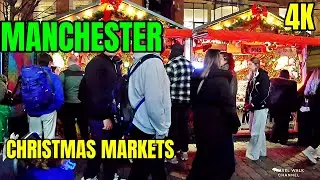 Manchester Christmas Markets Walk | City Centre 4K POV Winter Tour