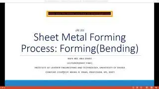 Sheet Metal Forming Process  Forming(Bending)