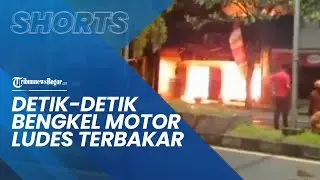 Video Detik-detik Bengkel Motor Ludes Terbakar di Jember, Petugas Kerahkan 5 Unit Mobil Damkar