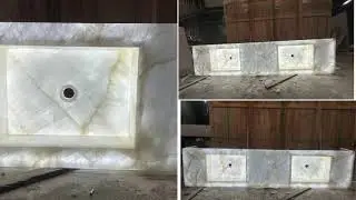 Illuminate Your Bathroom with Backlit Elegance  Caron Stone Translucent Marble Sink