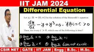 #01 IIT JAM 2024 Maths solution | IIT JAM 2024 Q.1 Bernoulli differential equation solution