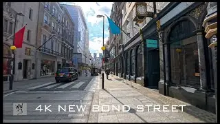Walk Along New Bond Street from Oxford Street to Piccadilly 4K Raw Sound Unedited