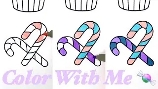 Coloring Loop | Candy Cane 🍬 - 1 Hour Marker ASMR No Talking