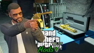 INVADI O DEPOSITO DA MAFIA E ROUBAR UMA MINIGUN DE OURO! - GTA V MODS