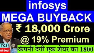 infosys MEGA Buyback😱 सबके होश उड़ा दिए🔴 कंपनी देगी एक शेयर का 1800🔴 infosys buyback news🔴 ai🔴 tcs