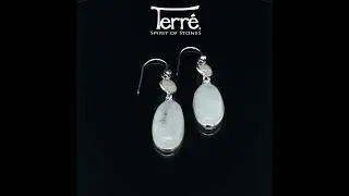 730019MON NEU bei auf www.spiritofstones.de ONLINESHOP - Ohrringe Mondstein L&auml;nge: 43mm 925Silber