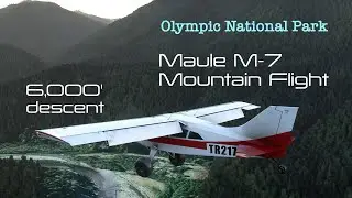 Spectacular Maule M7 6,000' Descent Landing into Olympic National Park - Full VFR Flight Plan - MSFS