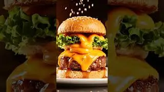 Beef Burger Sweet Onion Smash juicy smash SlowMotion grill #cook #cooking #recipe #burger #ai #viral