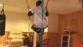 America ninja warrior homemade kid course in basement