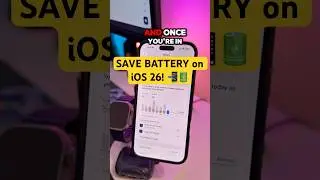 How to SAVE BATTERY on iOS 26! 📱🔋 #ios #apple #iphone #tech