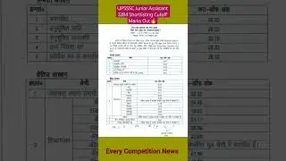 UPSSSC Junior Assistant 3284 Shortlisting Cutoff Out🔥|#upssscja #upssscpet #upssscjuniorassistant