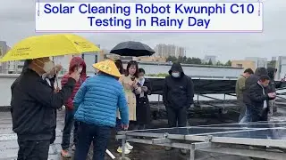 Solar Cleaning Robot Kwunphi C10 Testing in the Rain