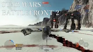 Star Wars Battlefront 2 - Galactic Assault - Crait - Ski Speeder Gameplay (No Commentary)