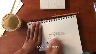 2D Art: Spotted Hyena Drawing & Watercolor