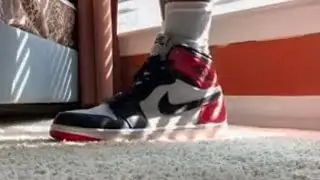 Satin Black Toe 1s On Feet