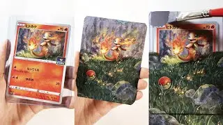【Charmander】Painting In The Background Of Pok&eacute;mon Cards #Shorts