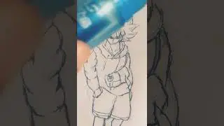 ultra instant drip Goku drawing gelpen