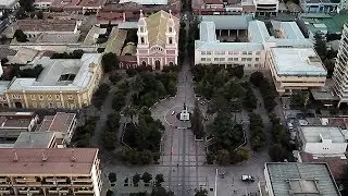 Rancagua Chile - DJI Mavic Pro Drone Flies Over Downtown