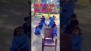 Sit on the chair first #outdoor #activity #fun in yeah school