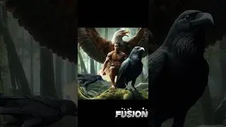 Eagle+crow+human #ai #animals #birds #eagle #crow #hybrids #hybrid #edit #shorts