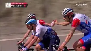 Impressive domestique technique from  Jacopo Guarnieri of Groupama during UAE Tour 2022 Stage 4
