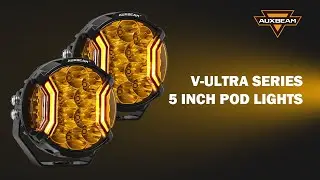 Auxbeam&reg; V-ULTRA Series 5 Inch 172W LED Side Shooter Amber Pod Lights with Amber DRL