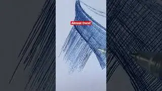 Drawing Only using a Blue Pen 🖊 #shorts