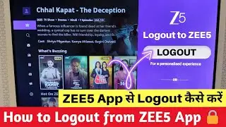 How to Logout from ZEE5 App on Android Smart TV 🔒 | ZEE5 App Me Logout Kaise Kare