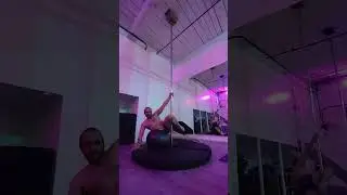 Superman Pole trick conditioning on a Yoga ball