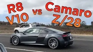 Audi R8 V10 vs Chevrolet Camaro Z28 - Roll Race