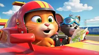 Funny Cat Mouse Racing Adventure | High-Speed Car Chase for Kids | Colorful F1 Track Cartoon Video
