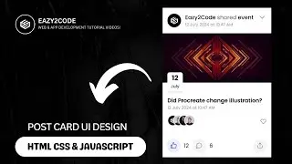 Functional Post Card in HTML CSS & JavaScript | Responsive Post Card in JavaScript
