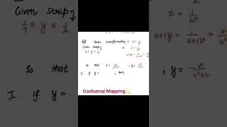 Find the image of the infinite strip for the transformation w = 1/z | Conformal Mapping