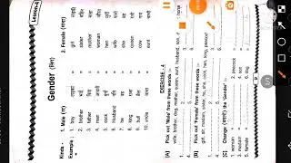 english, class- 4, lesson- 4, Gender (लिंग).