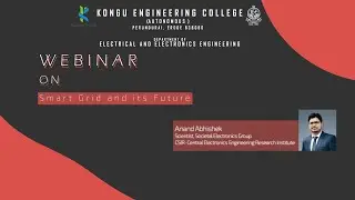 Smart Grid and Its Future | Webinar | EEE Association & IET On Campus | Kongu Engineering College
